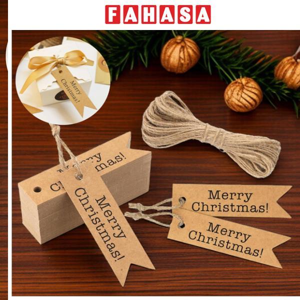 Bộ 10 Tag Giáng Sinh Đuôi Cá Kraft Kèm Dây - Vinacraft