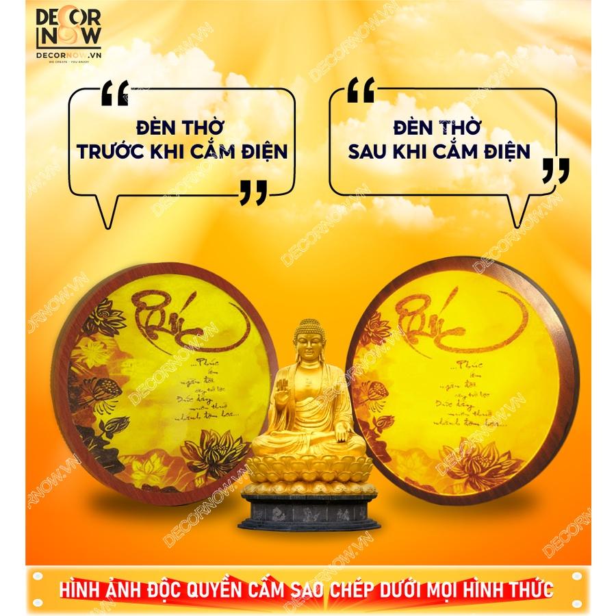 Đèn Hào Quang Phật In Tranh Trúc Chỉ DECORNOW 30,40 cm, Trang Trí Ban Thờ, Hào Quang Trúc Chỉ HOA SEN DCN-TC31
