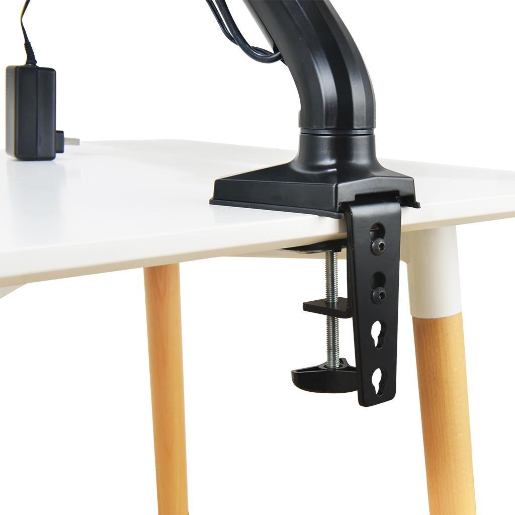Single LCD Monitor Desk Mount Bracket Holder Fits Screens up to 27" Black