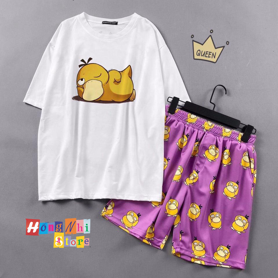 Quần Short Cartoon Unisex Vịt Hồng - Quần Đùi Hoạt Hình Siêu Cute - MM