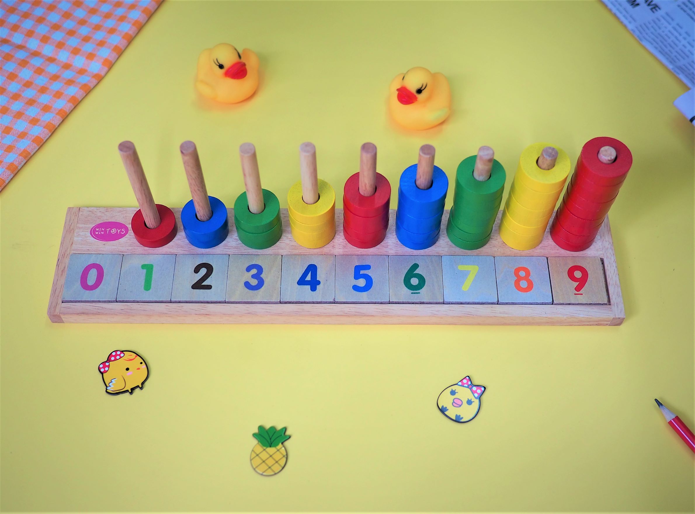 Đồ chơi gỗ Học đếm bậc thang Winwintoys - Giáo cụ tiền tiểu học, hỗ trợ học đếm số và phép tính