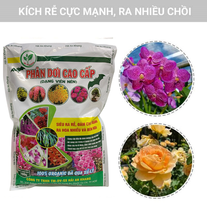 Phân Bón Phân Dơi Cao Cấp Dạng Viên Nén Siêu Ra Rễ, Đâm Chồi Mạnh, Ra Hoa Nhiều - Gói 700gr