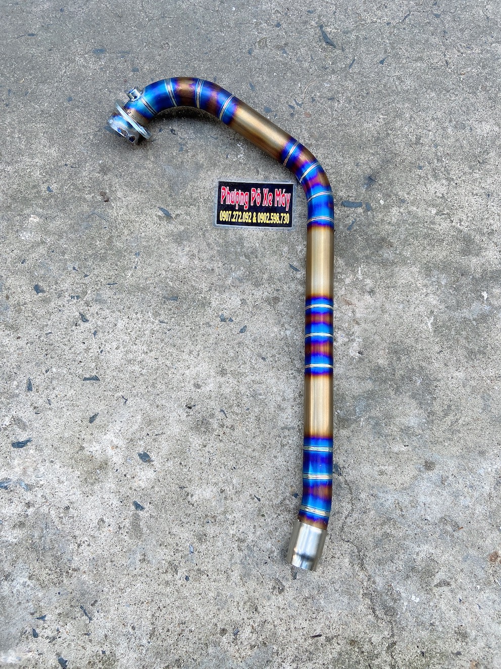 Cổ pô titan xịn lên màu gắn pô din dành cho SATRIA / RAIDER FI / RAIDER XĂNG CƠ