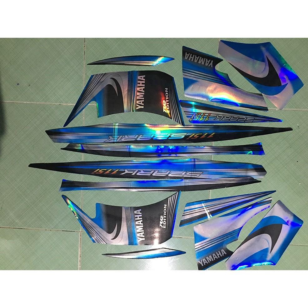 Tem sirius fi spark xanh đen crom