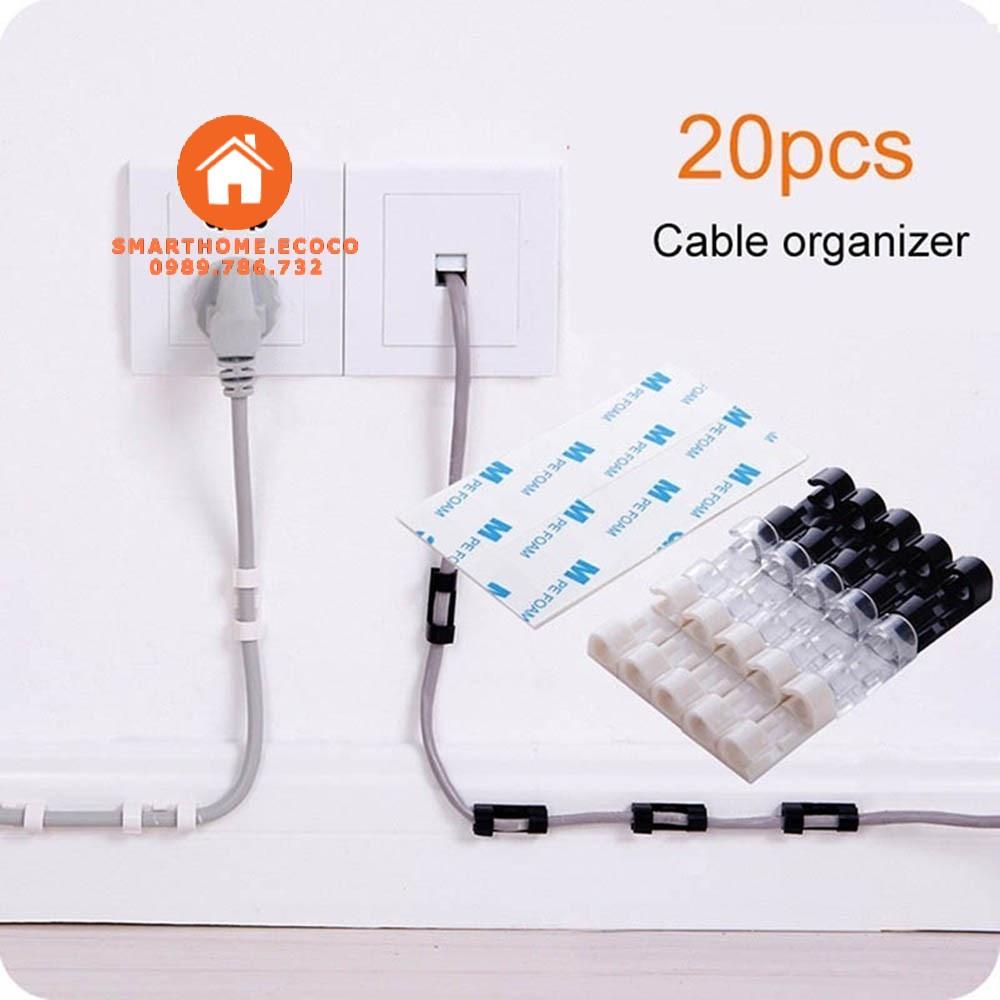 Set 20 Nẹp dây điện gắn tường cố định tiện dụng