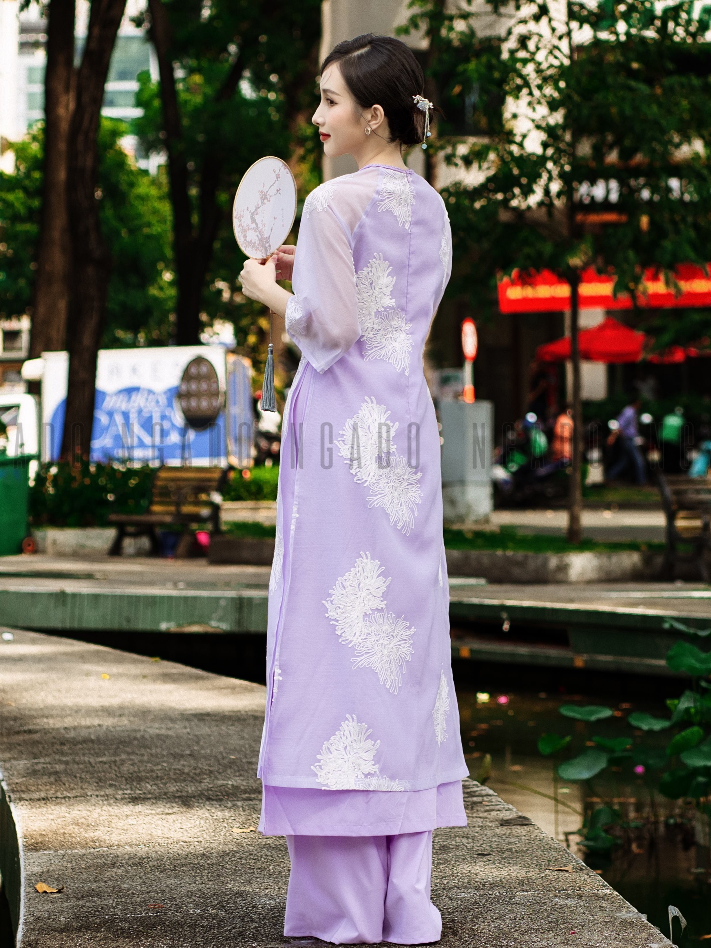 Áo dài Đinh Hương NGADO , áo dài Tết , áo dài cách tân , áo dài truyền thống