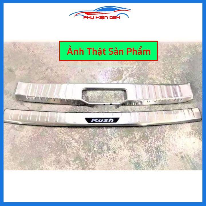 Ốp chống trầy cốp Rush 2019-2020-2021-2022 inox sáng bóng bảo vệ xe chống va đập