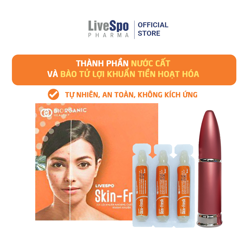 Xịt mụn LiveSpo Skinfresh giúp kháng khuẩn làm sạch mụn bằng khoáng chất lợi khuẩn cho da mặt