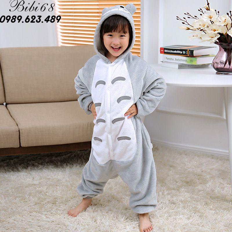 Bộ Đồ hình thú toroto liền thân lông mịn Pijama dành Cho Người Lớn và Trẻ Em Hoạt Hình Cosplay