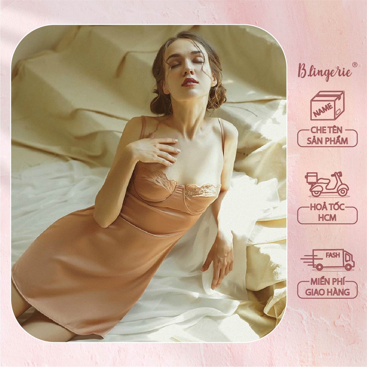 Váy Ngủ Hai Dây Dáng Suông - B.Lingerie