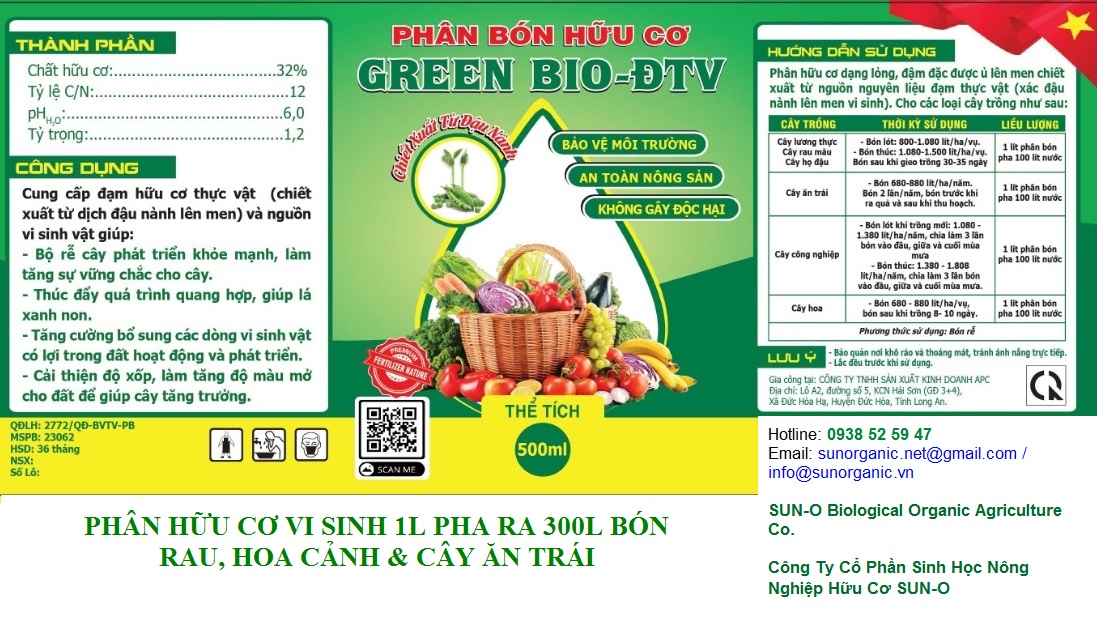 5L Phân Hữu Cơ Vi Sinh Can 5L pha ra 1500L Bón Rau, Cây Ăn Trái & Hoa Cảnh
