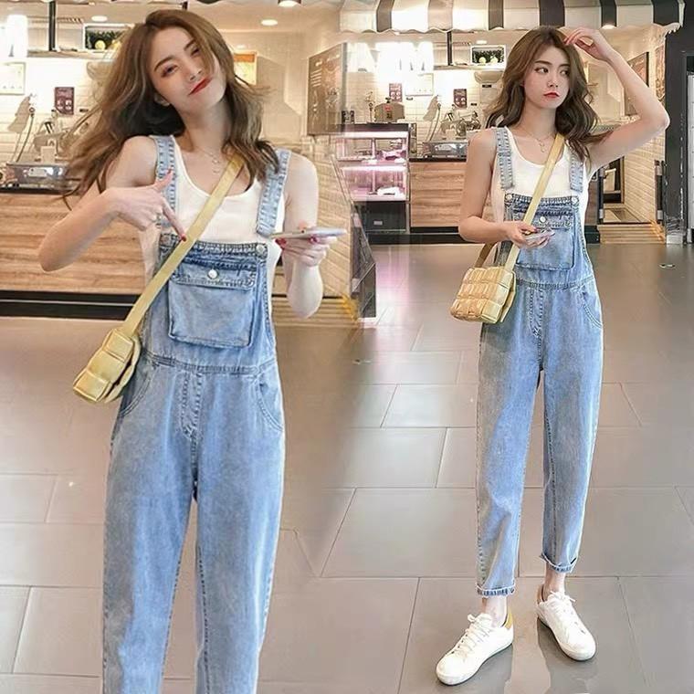 Yếm nữ King168 , Yếm jean nữ cao cấp co dãn nhẹ form chuẩn II07