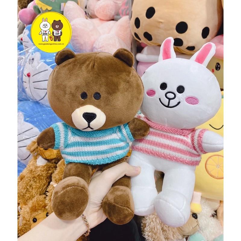 Gấu bông Brown Cony - Cặp đôi Gấu Brown Thỏ Cony mặc áo len cao cấp - Xưởng gấu bông Việt Nam