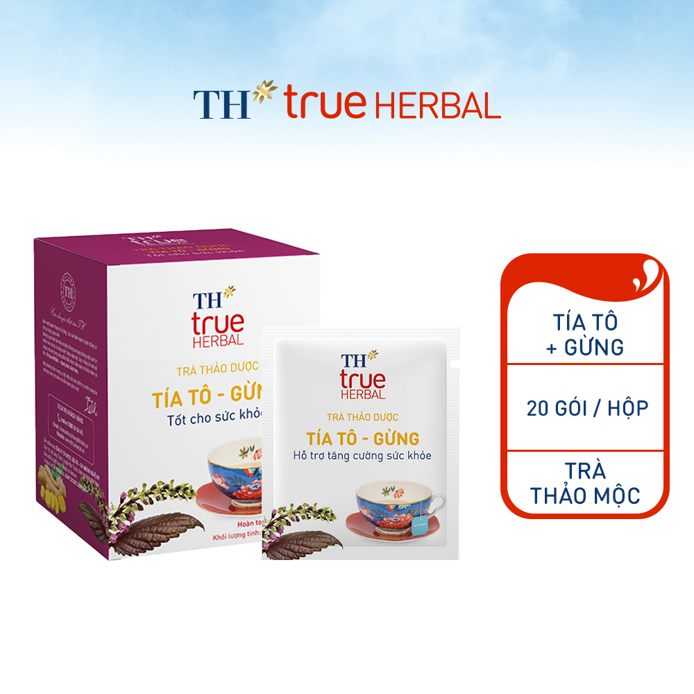 Hộp trà Tía tô – Gừng TH True Herbal (20 gói)