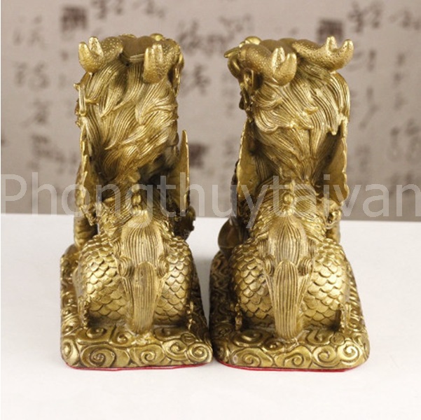 Tượng KỲ LÂN ĐỒNG 11cm*6.5cm*12cm - hoá sát, trấn trạch, kích tài lộc.....