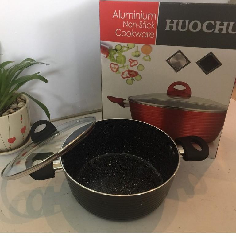 Nồi chống dính màu đen nắp kiếng, sử dụng như nồi chiên có đủ size được thiết kế từ Đức.