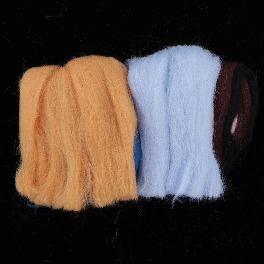 Wool Needle Felting Kit, with Fine Wool, Felting Foam Mat, Needles, Instruction - Great for Arts & Crafts & Easy for Beginners