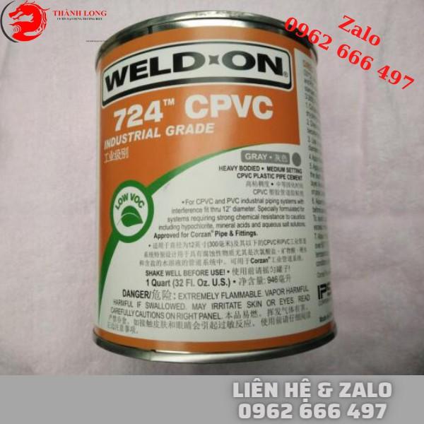Keo dán ống nhựa CPVC Weld-On 724 loại 946ml