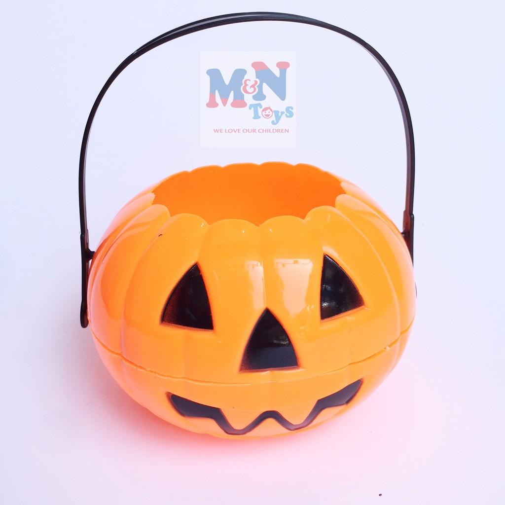 Xách bí ngô Halloween - giỏ xin kẹo đẹp đường kính 17cm