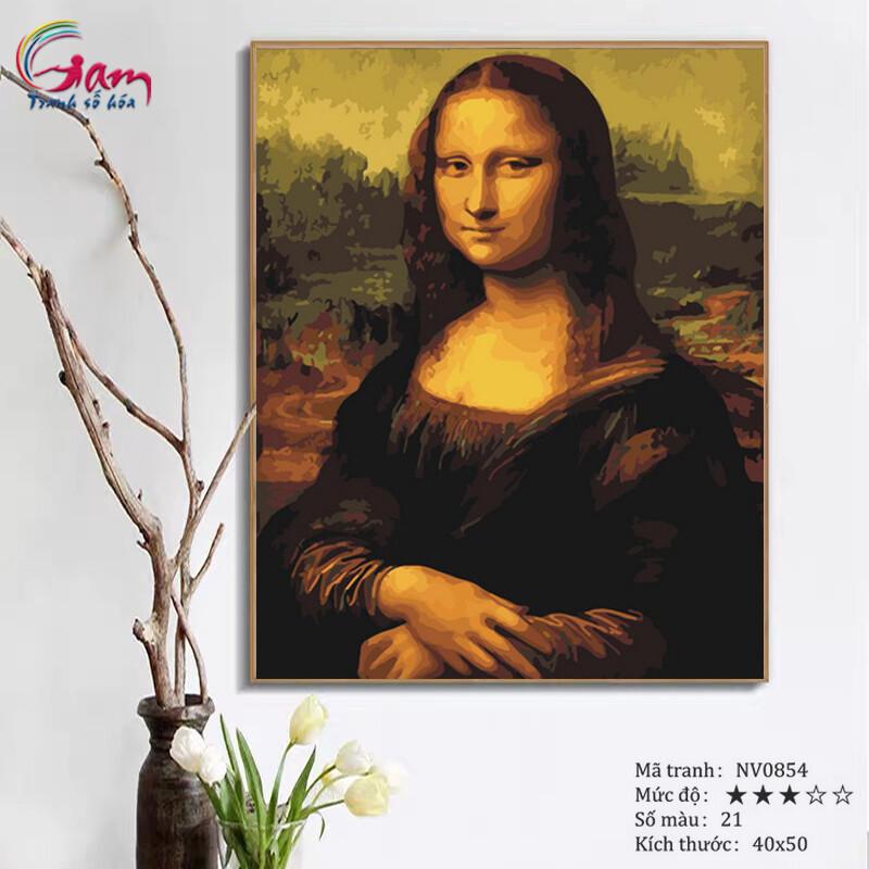 Tranh tự tô màu sơn dầu số hóa mã NV0854 Nàng Monalisa