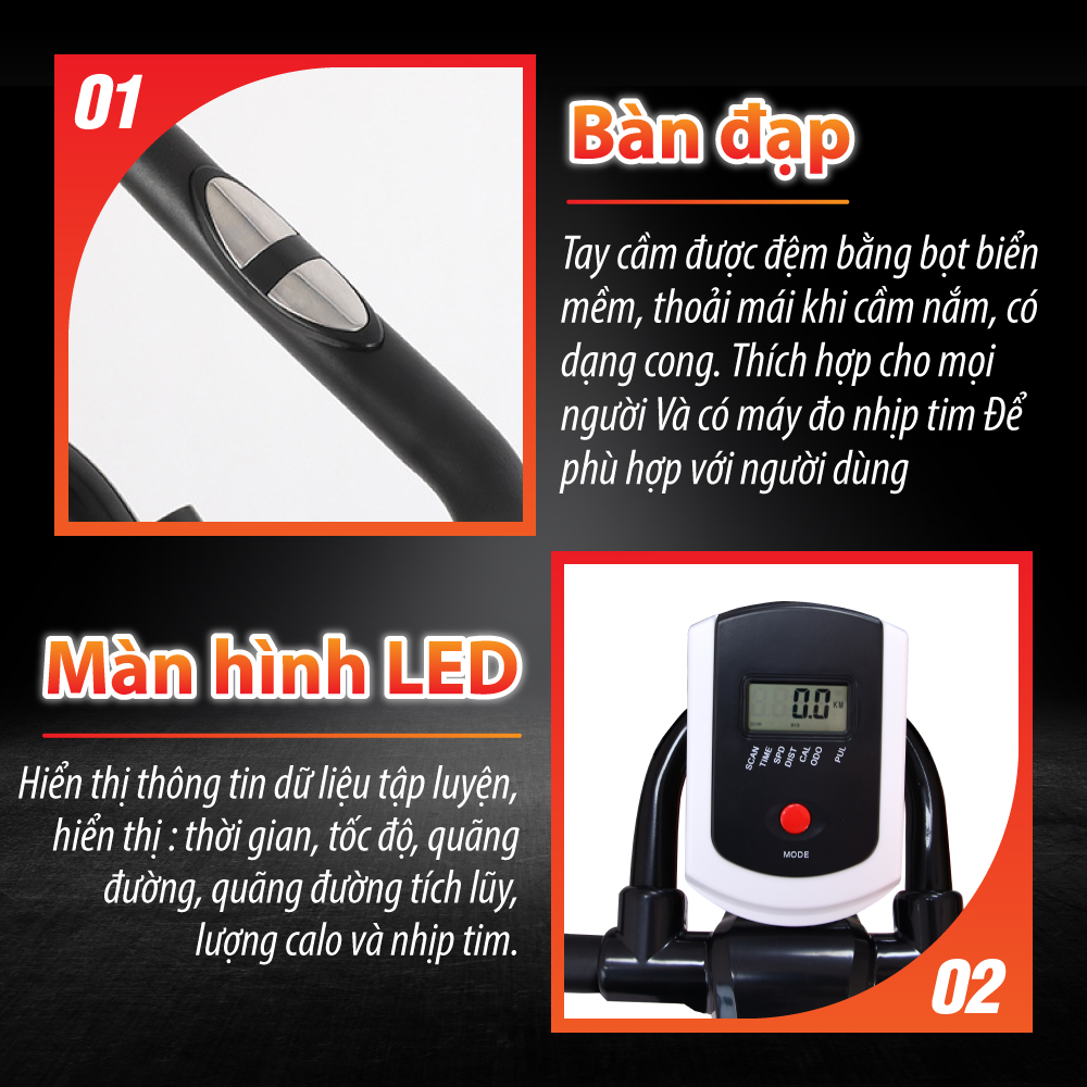BG [TẶNG GIÁ ĐỠ DI ĐỘNG] Xe đạp tập thể thao đa năng trong nhà SPINING BIKE S500 mới (hàng nhập khẩu)
