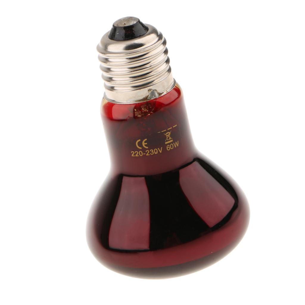 4x Heat Lamp Heating Infrared Bulb, Red Pet Light UVA Spot Lamp for Reptile