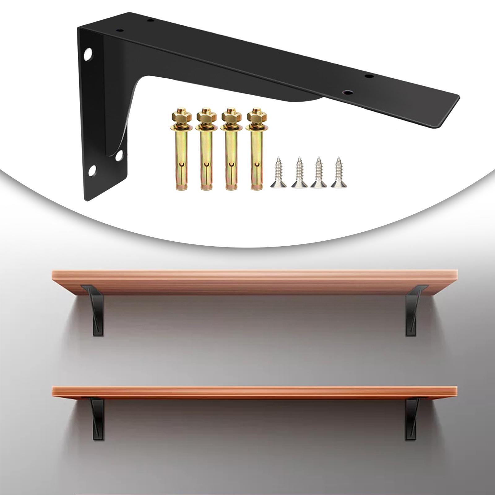 Thickened Shelf Bracket, 90 Degree Metal Tripod Wall Mount with Screws Strong Load Bearing Triangle Bracket for Work Furniture