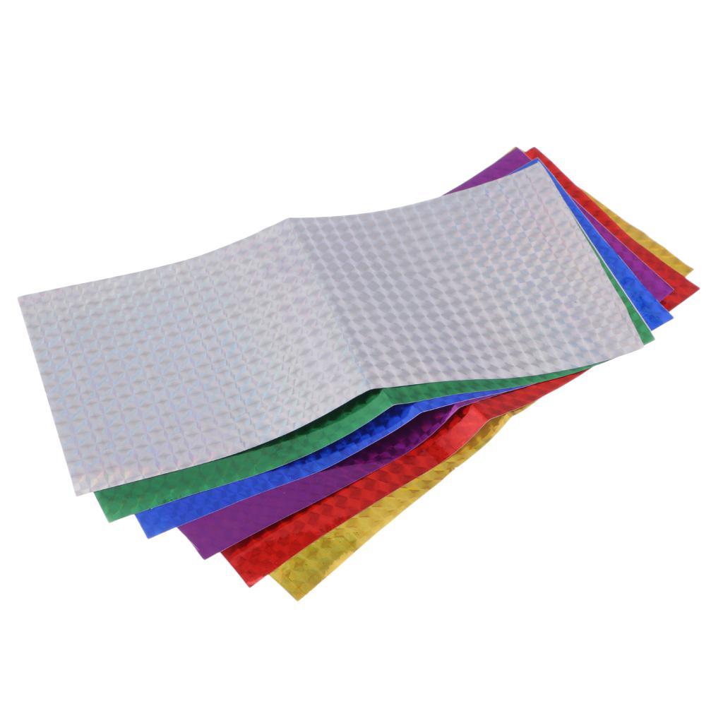 6pcs Fishing Lure Tape Holographic Adhesive Film Flash Tape Mixed Color