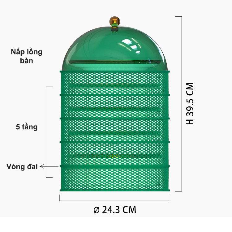 Hình ảnh Lồng Bàn Đậy Thức Ăn Thông Minh Nhiều Tầng - Nắp Đậy Thức Bằng Lưới Thông Thoáng Không Gỉ Siêu Bền - Hàng Loại 1 - Chính Hãng MINIIN