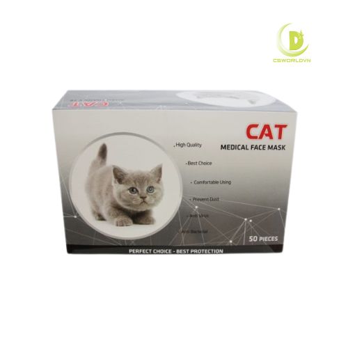 Khẩu trang y tế CAT Than hoạt tính 4 lớp - Hộp 50 cái