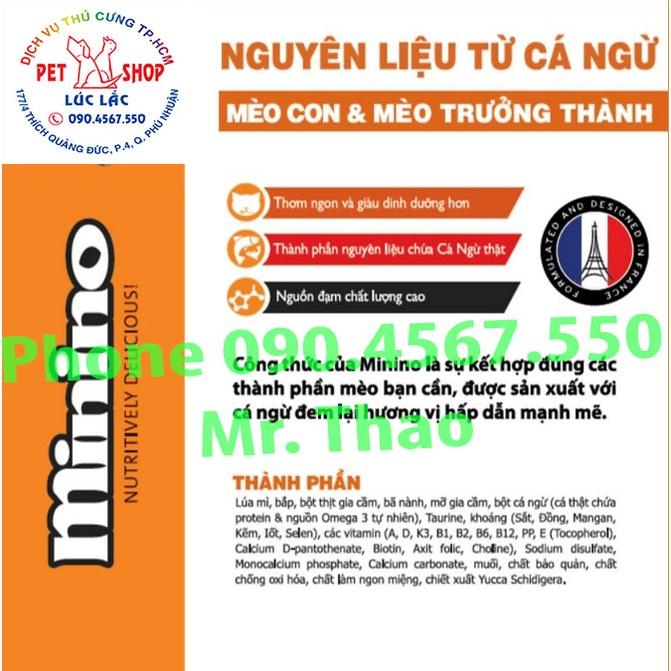 Combo 2 gói 1.3KG Thức ăn cho mèo con &amp; mèo trưởng thành Minino Tuna Flavored - Thức ăn cho Mèo vị Cá Ngừ 2.6KG