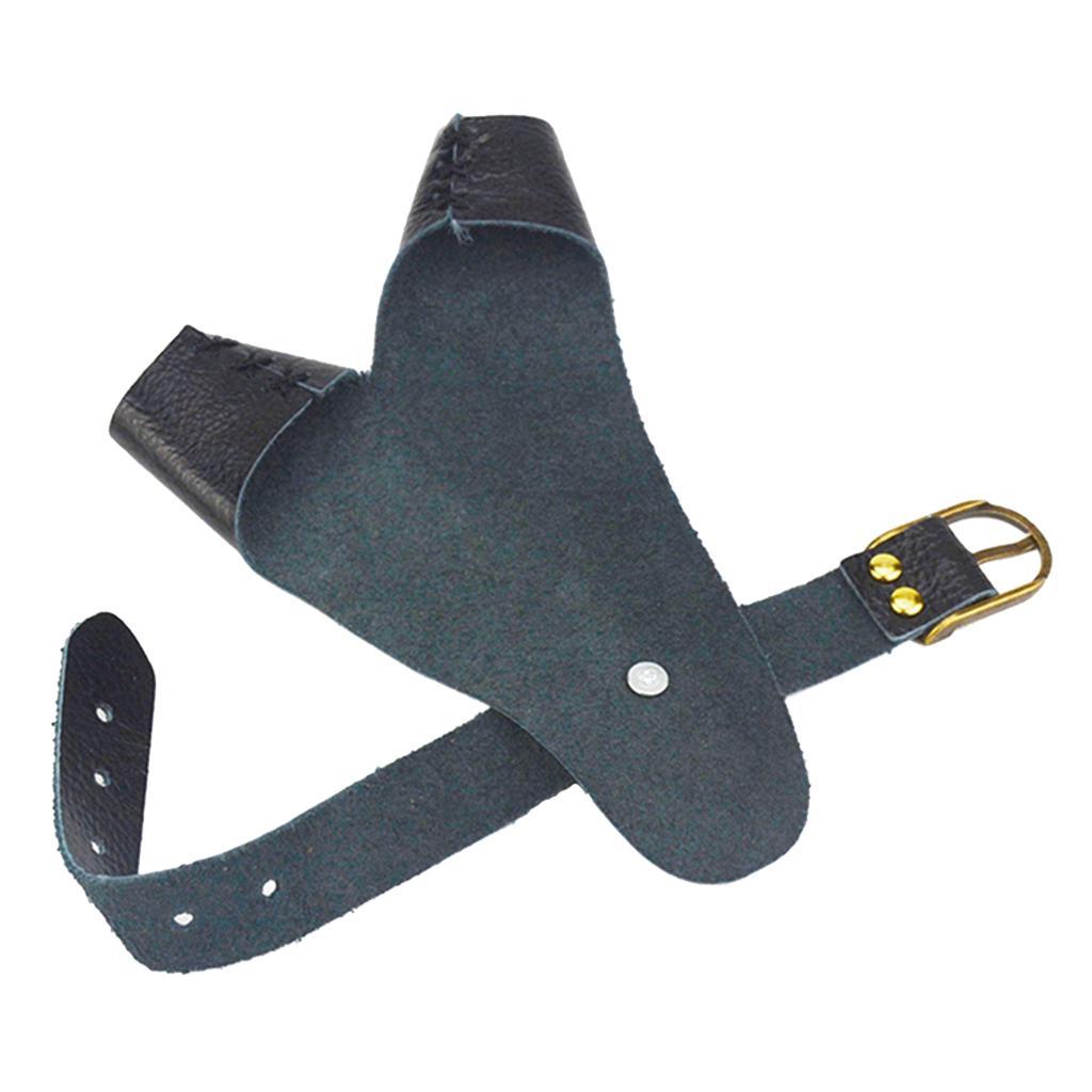 Archery Cow Leather Finger Tab Protector Gloves Arm Hand Guard Tool Black