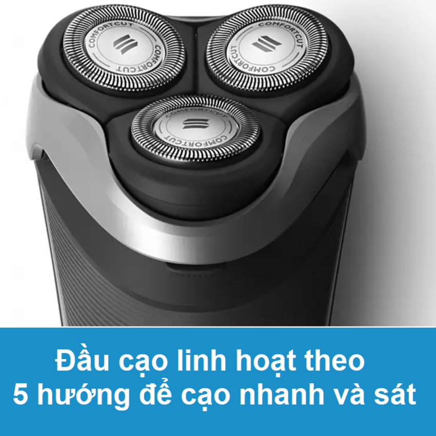 Máy cạo râu khô và ướt nhãn hiệu Philips Norelco S3560/11 Shaver 3000 Hoạt động với 4-hướng đầu Flex - HÀNG NHẬP KHẨU