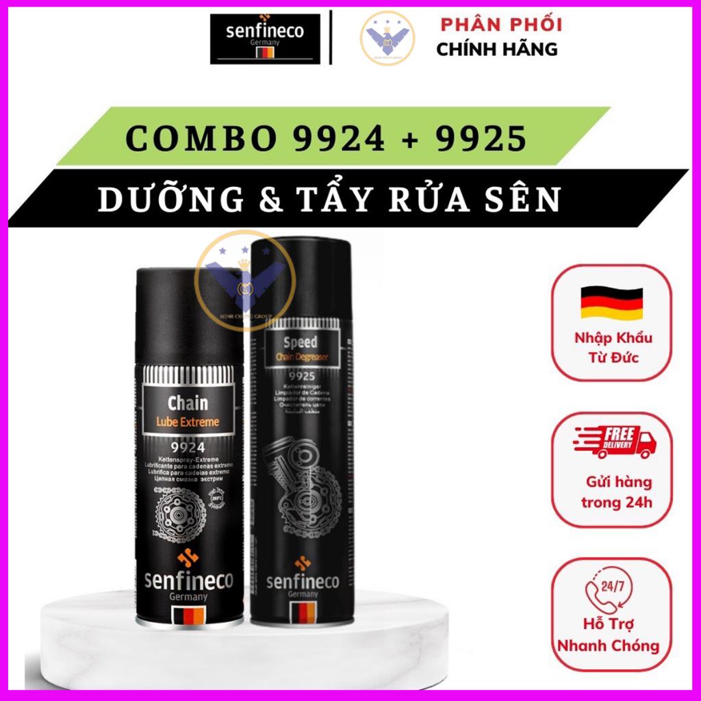 Combo Dưỡng Sên và Vệ Sinh Sên Xích Xe Máy Senfineco 9924 + 9925 - Made in Germany