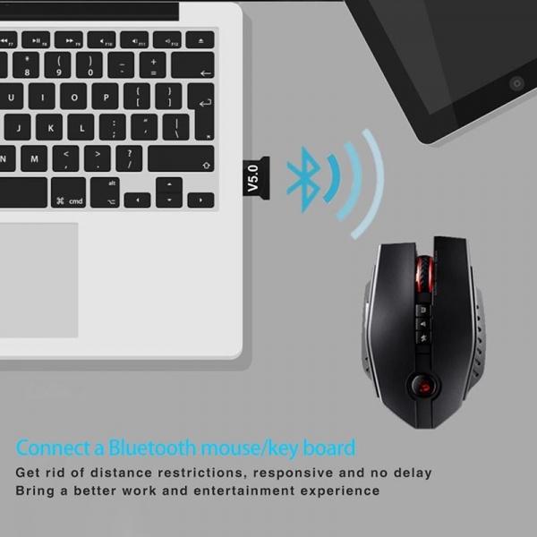 Thiết bị USB Bluetooth 5.0 Dongle CSR, thu phát bluetooth tốc độ cao cho PC và Laptop