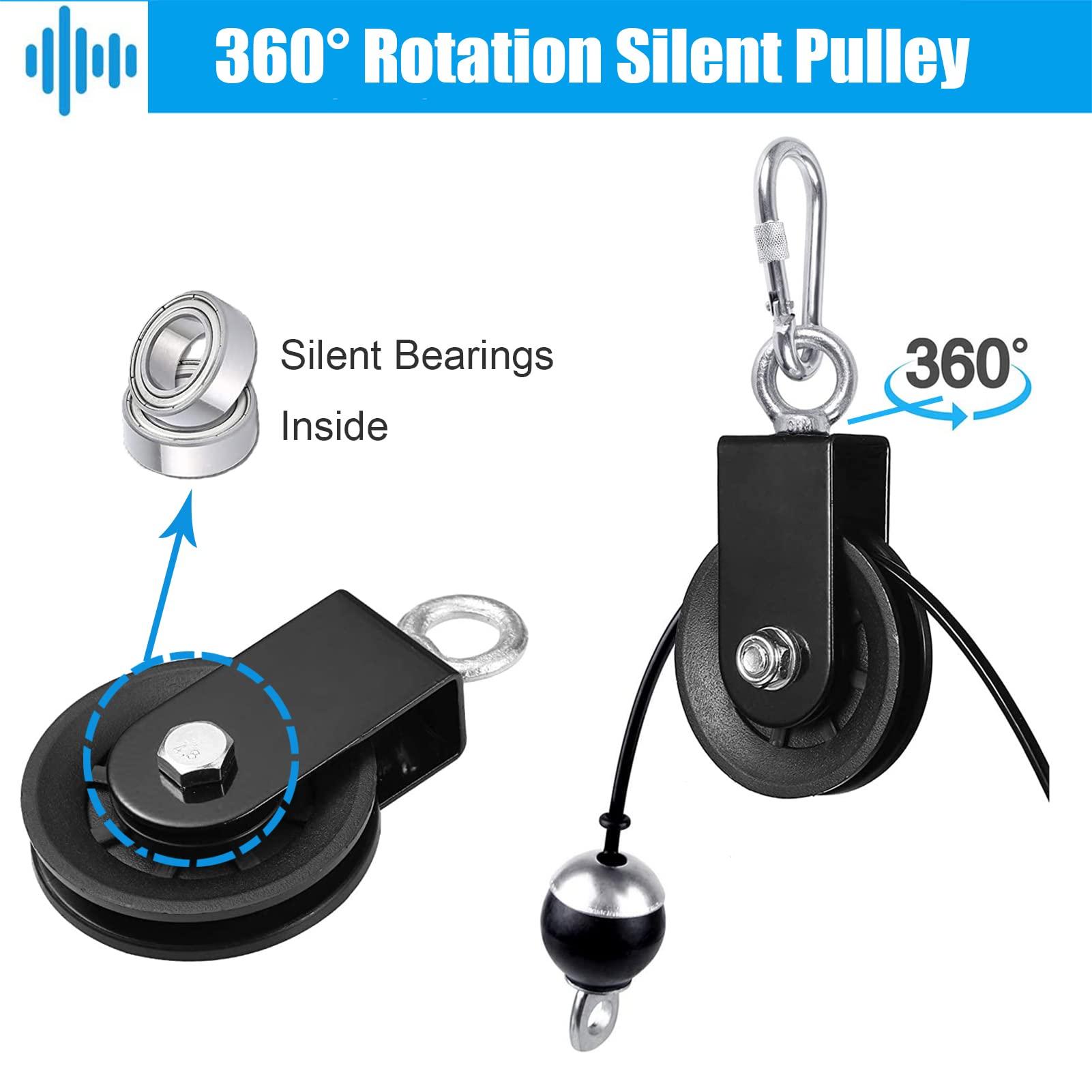 Con lăn cuộn với móc carabiner, con lăn độ lệch cho dây thừng, con lăn dây với tay cầm U 360 ° Kabel cho các phụ kiện rung chuyển, đường dây, DAB, Dungare