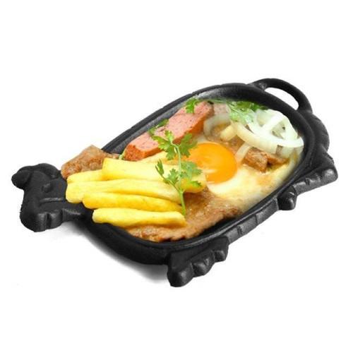 Bộ 5 Chảo Gang Làm Bò Bít Tết Chống Dính Cao Cấp kèm đế gỗ