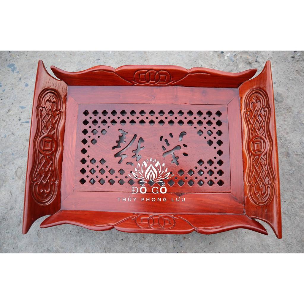 Khay trà thuyền-khổng minh-Bàn trà phòng khách gỗ hương