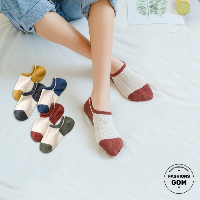 Vớ Nữ Cổ Ngắn Cotton Cao Cấp Họa Tiết, Tất Cổ Ngắn nữ thoáng mát, êm chân, khử mùi hiệu quả - NUCN-CC-02