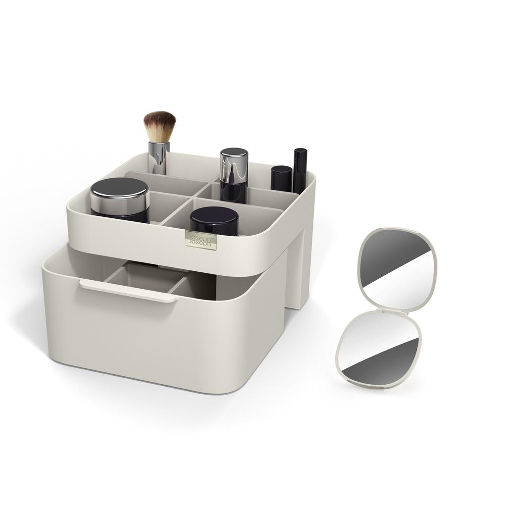 Joseph Joseph - Bộ hộp đựng mỹ phẩm & gương trang điểm Make Me Up Compact Mirror & Makeup Organiser Set