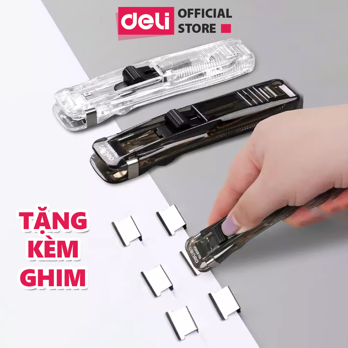 Set kẹp giấy 8 ghim thay thế Deli, kẹp cố định giấy bằng thép không gỉ, kẹp tài liệu hồ sơ văn phòng chắc chắn tái sụng