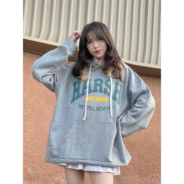 Áo hoodie nỉ bông HARSH unisex nam nữ