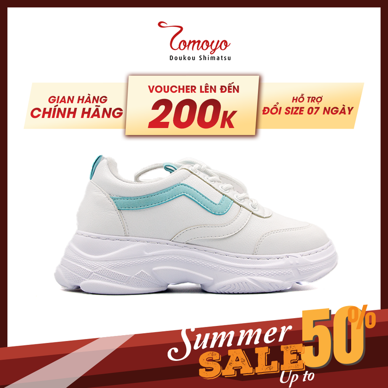 Giày Sneaker Nữ Đế Cao 7cm Da Microfiber Siêu Nhẹ Tomoyo TMW31604