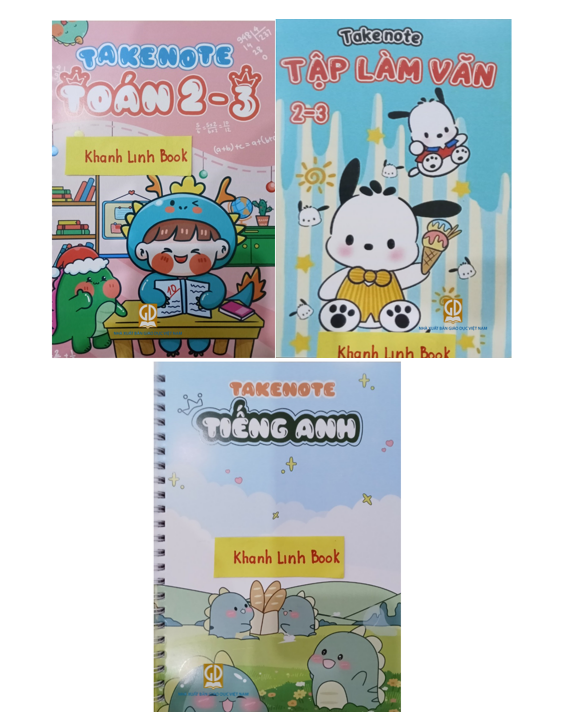 Sách - takenote toán + tập làm văn + tiếng anh lớp 2 - 3