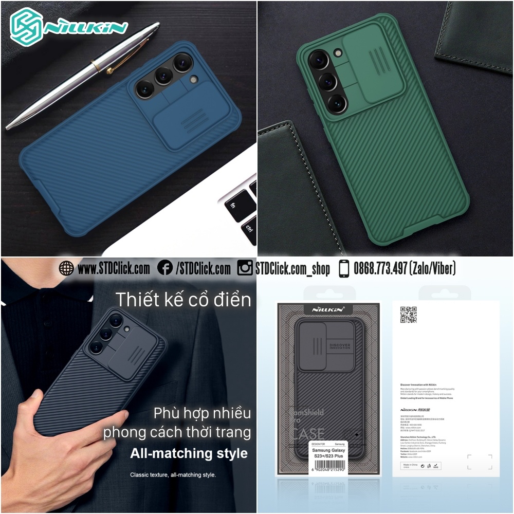 ỐP LƯNG DÀNH CHO ĐIỆN THOẠI SAMSUNG GALAXY S23 PLUS 5G NILLKIN CAMSHIELD PRO BẢO VỆ CAMERA