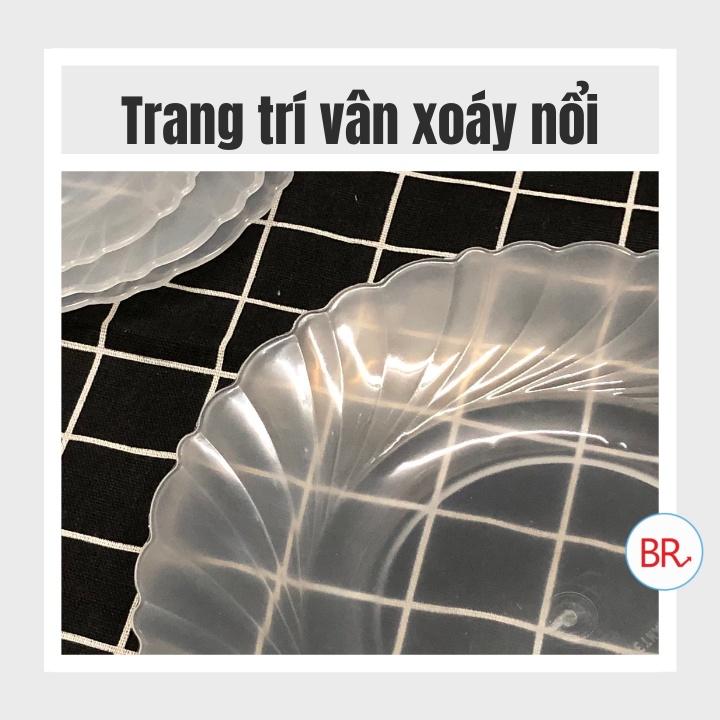 Đĩa nhựa trong Việt Nhật 1236-1  đựng hoa quả bánh kẹo – Đĩa nhựa việt nhật xoắn trong suốt – 01746
