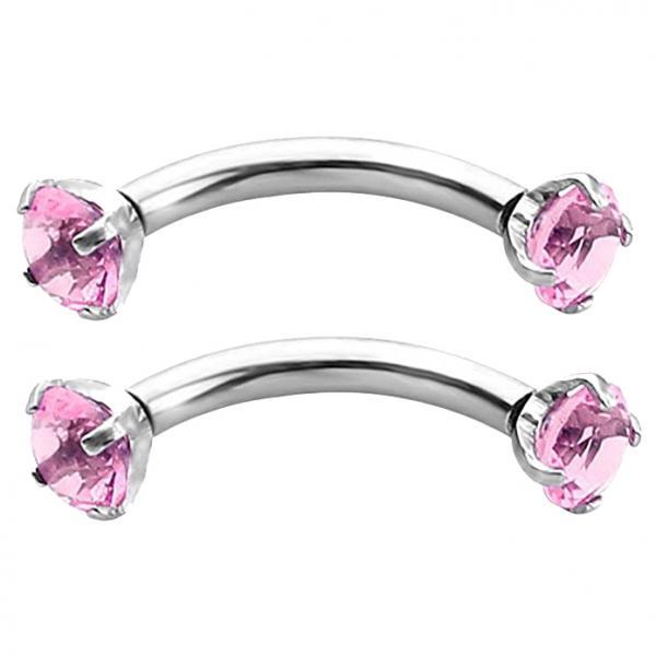 Stainless Steel Zircon Curved Barbell Eyebrow Piercing Jewellery White