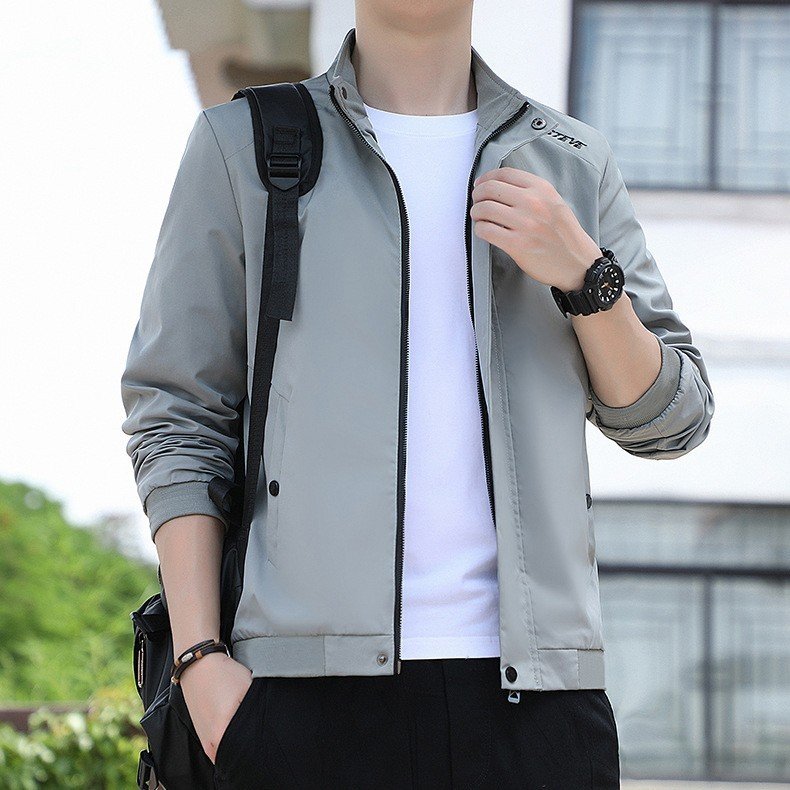 ÁO KHOÁC DÙ NAM CÁN IN DẠ QUANG 2 LỚP, TRẺ TRUNG NĂNG ĐỘNG MÀU XÁM - GAPRO FASHION
