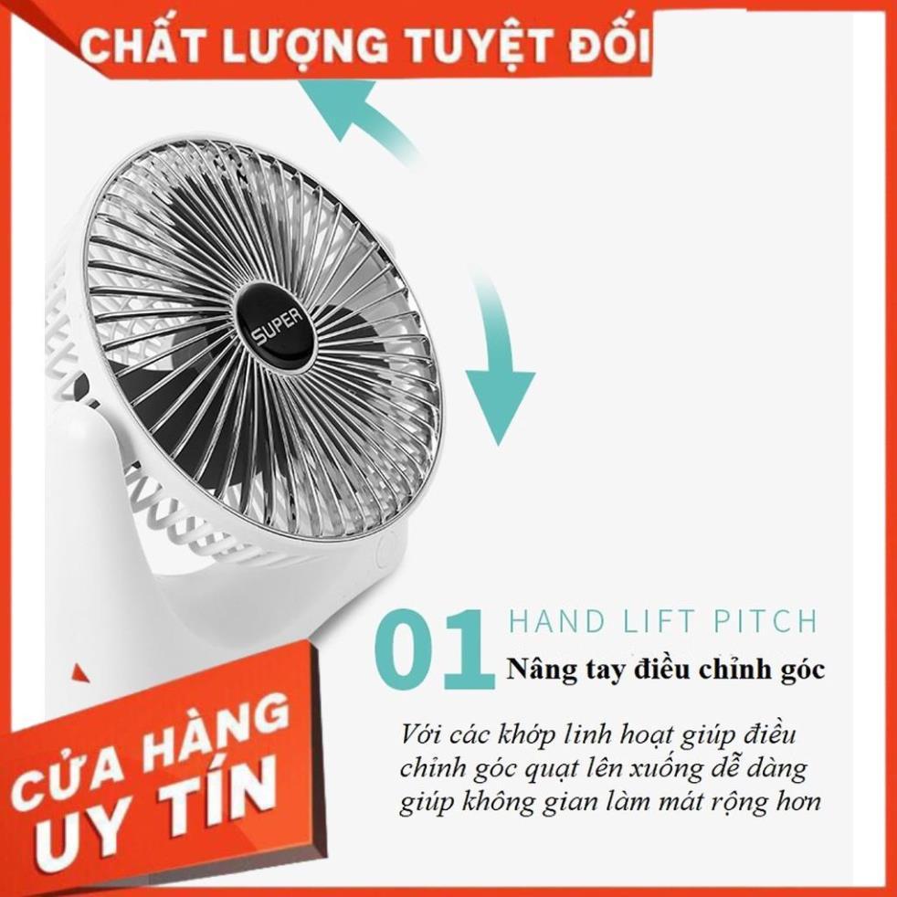 Quạt tích điện văn phòng 1563 pin 1800mAh, điều chỉnh tốc độ gió dùng cho văn phòng, trẻ nhỏ