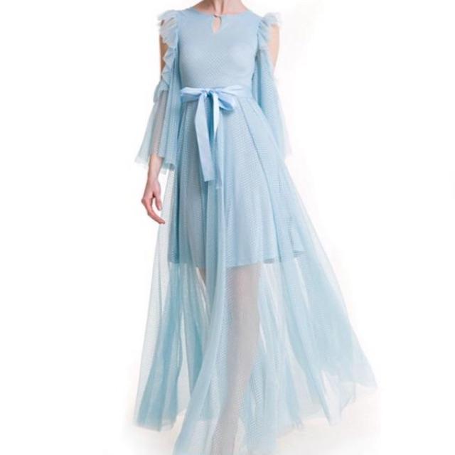 Đầm maxi xanh điệu đà duyên dáng VP019